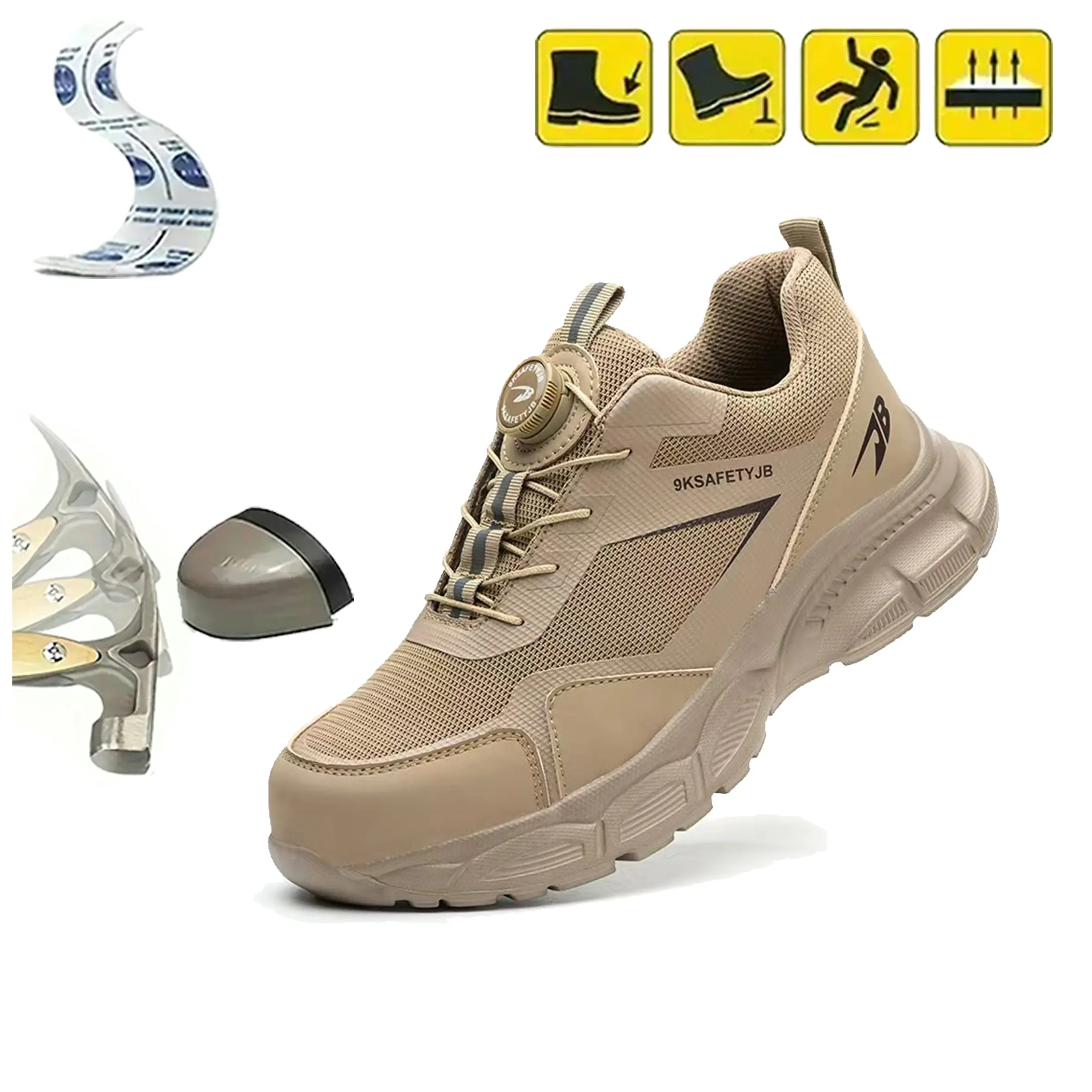 Men’s Summer Work Safety Shoes – Breathable, Odor-Resistant, Impact-Absorbing, Puncture-Resistant, Soft Sole, Non-Slip, Wear-Resistant, Insulated
