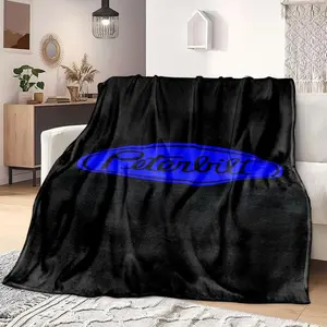 Peterbilt Blue Flannel Blanket, Soft Warm American Style, Perfect Gift for Truck Enthusiasts, Home Decor, Trendy Brand Design