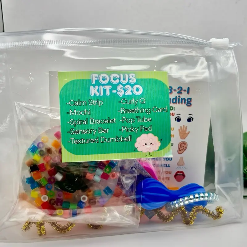 Focus Kit Fidget Toy Set - Stress Relief Tool for Adults, Kids-Colors and Styles Vary