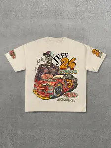 Men's Cartoon Graphic Print Round Neck Tee, Loose Casual Drop Shoulder Short Sleeve T-shirt, Men's Summer Top for Daily Wear