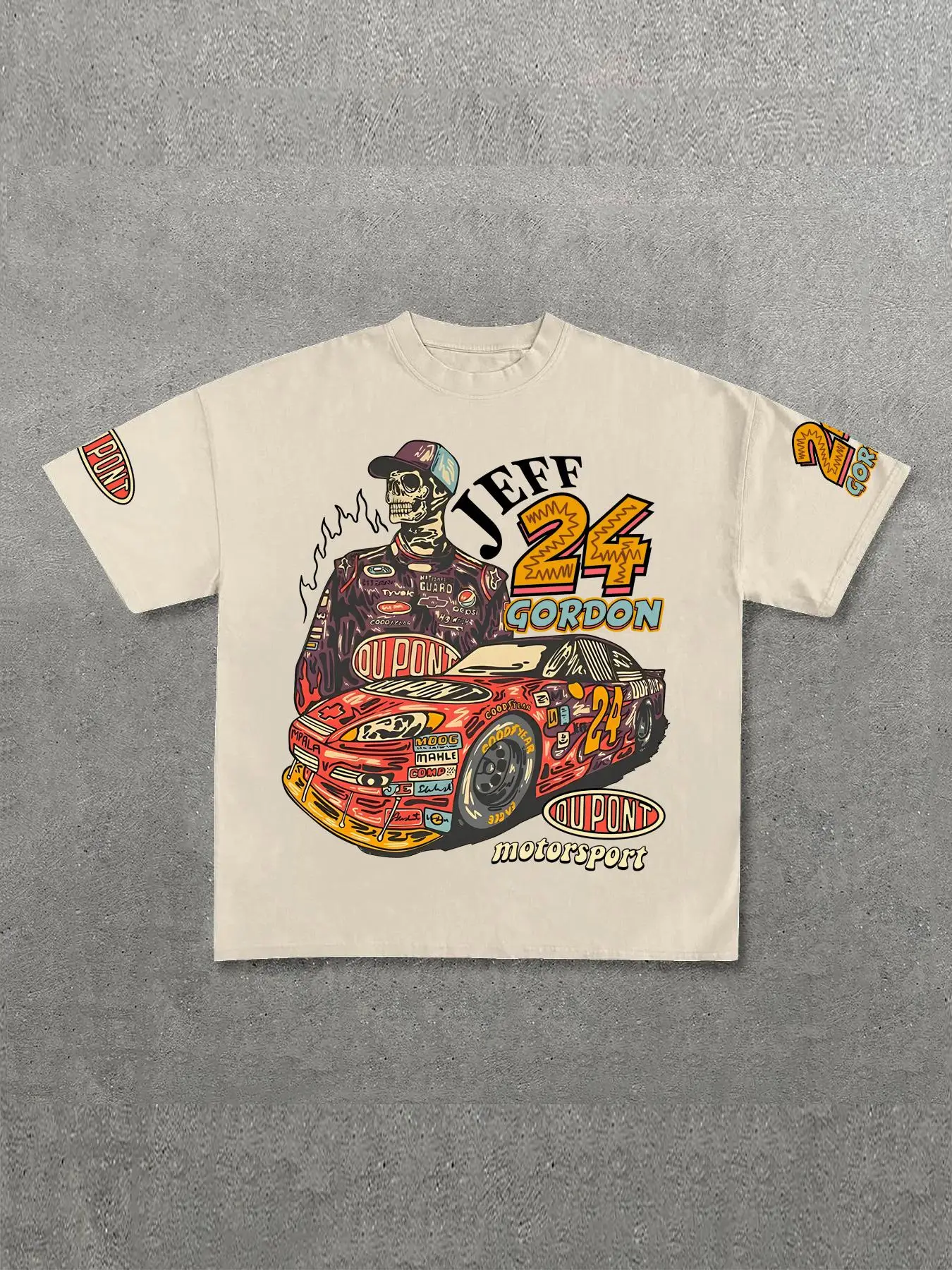 Men's Cartoon Graphic Print Round Neck Tee, Loose Casual Drop Shoulder Short Sleeve T-shirt, Men's Summer Top for Daily Wear