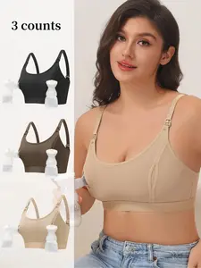3-Piece Maternity Underwear Set, Dual-Layer No Padding Design, Postpartum Nursing Bra, Pregnancy Maternity Bra, Convenient Hanging Pump Compatible