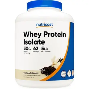Nutricost Isolate Whey Protein Powder, Vanilla, 5 pounds