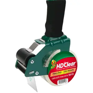 Cinta de embalaje transparente, resistente con dispensador de espuma con mango; para envíos, correo, mudanza y almacenamiento – Incluye 1 rollo de 1.88 pulgadas x 50 yardas