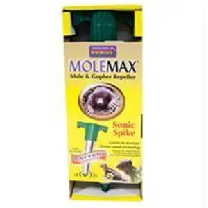 212 MAIN Molemax 61118 Battery-Operated Electronic Spike - Planet-Friendly Moles Repellent, Patented Handle, Chatter Sound Technology, Easy Installation for Burrowing Rodents, Day and Night Operation