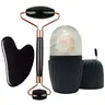 3-Piece Face Mask Ice Tray with Heart-Shaped Gua Sha Board and Double-Ended Massage Roller Facial Tool Set Facial Care Tools Beauty Tools