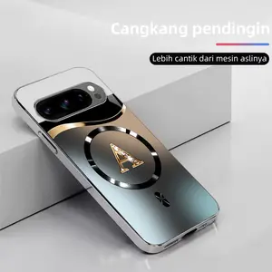 Suitable for [Google Pixel 9 Pro] high-end MagSafe phone case，The Latest Electroplated Glass Phone Cases—Choose from 26 Different Letters.YM99
