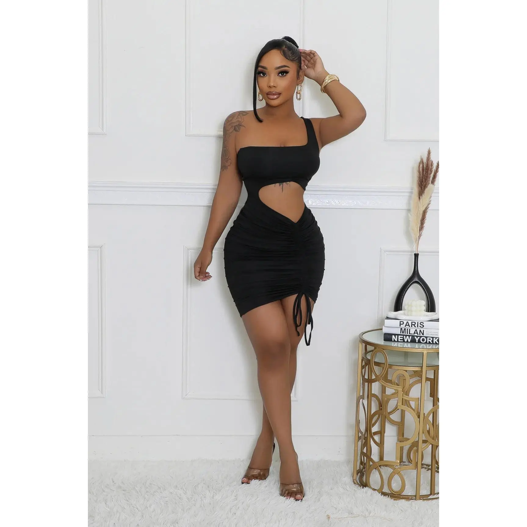 pleated sweater dress mini Surplice Neck Tie Front Pleated Sweater Dress – Charming Charlie