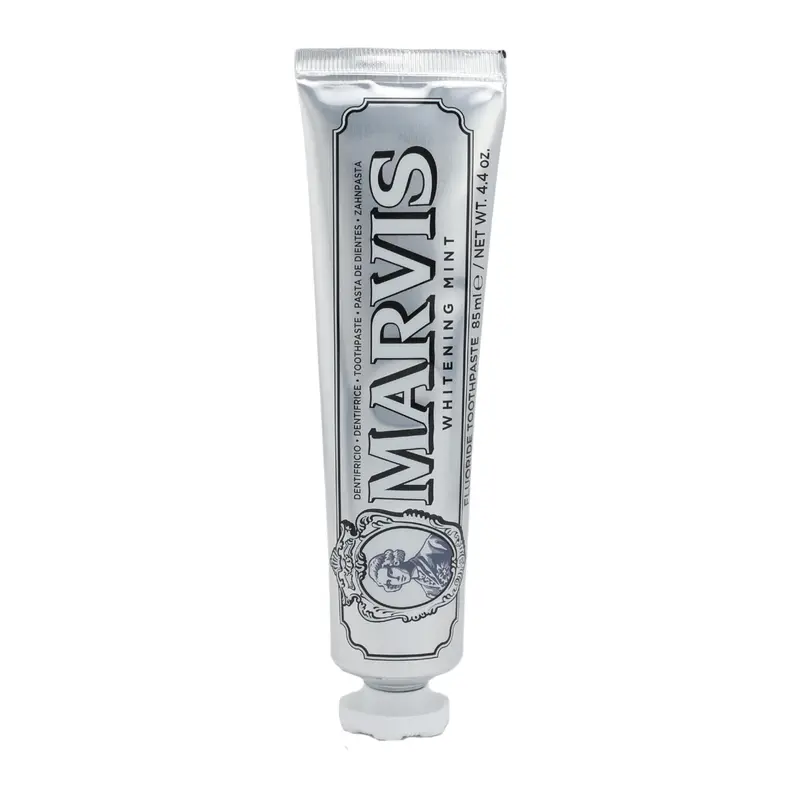 Marvis Whitening Mint Toothpaste for Adults - 3oz Single Item, Scented Refreshing Mint, Alcohol Free, Fluoride-Infused, Titanium Dioxide Brightening, 24-Month Shelf Life, Prevents Cavities, Plaque Removal, Tartar Control, Daily Oral Care