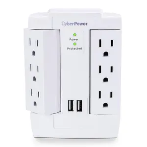 Cyberpower  6 - Outlet Swivel Professional Surge Protector with 2 USB Ports, 125V