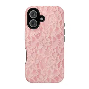Blush Pink Lace iPhone 17 Case | Elegant Lace Pattern Aesthetic | iPhone 17 Pro Max & Air