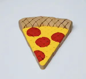 3D Printed Flexi Pepperoni Pizza Slice Fidget Toy, Articulated Desk Toy, Food Lover Gift