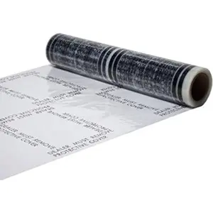 Hi-Tech Auto Adhesive Plastic Floor Mat, 4 mil | Perforated Every 24" | 100 Mats Per Roll | (24" Wide, 200' Long)