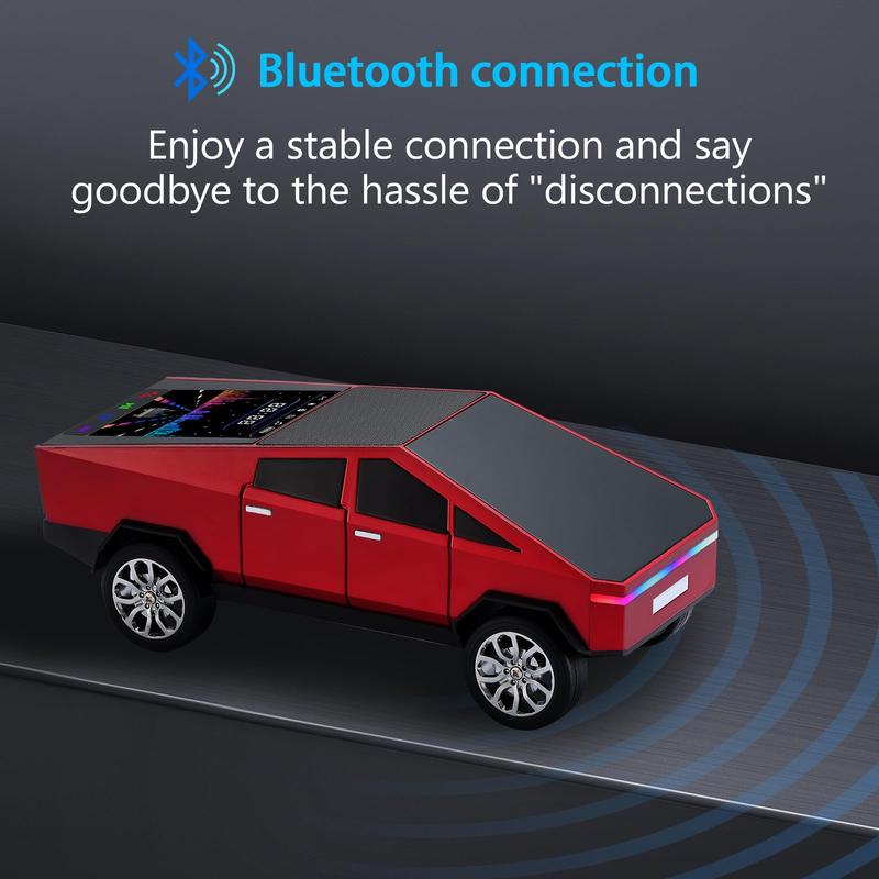 Bluetooth Pickup Truck Replica Portable Speaker,with Display Screen,HD Sound, TWS Pairing, FM Radio,Built-in Microphone Hands-Free Calling, LED Party Light, Surprise Gift for Car Lovers,Unisex: The Best Gift for 2026  Audio Wireless Stereo Usb Colorful