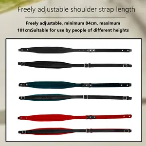 Professional Accordion Shoulder Strap, Velvet & Leather Adjustable Universal Design (16-120 Bass), Durable Musical Instrument Accessory