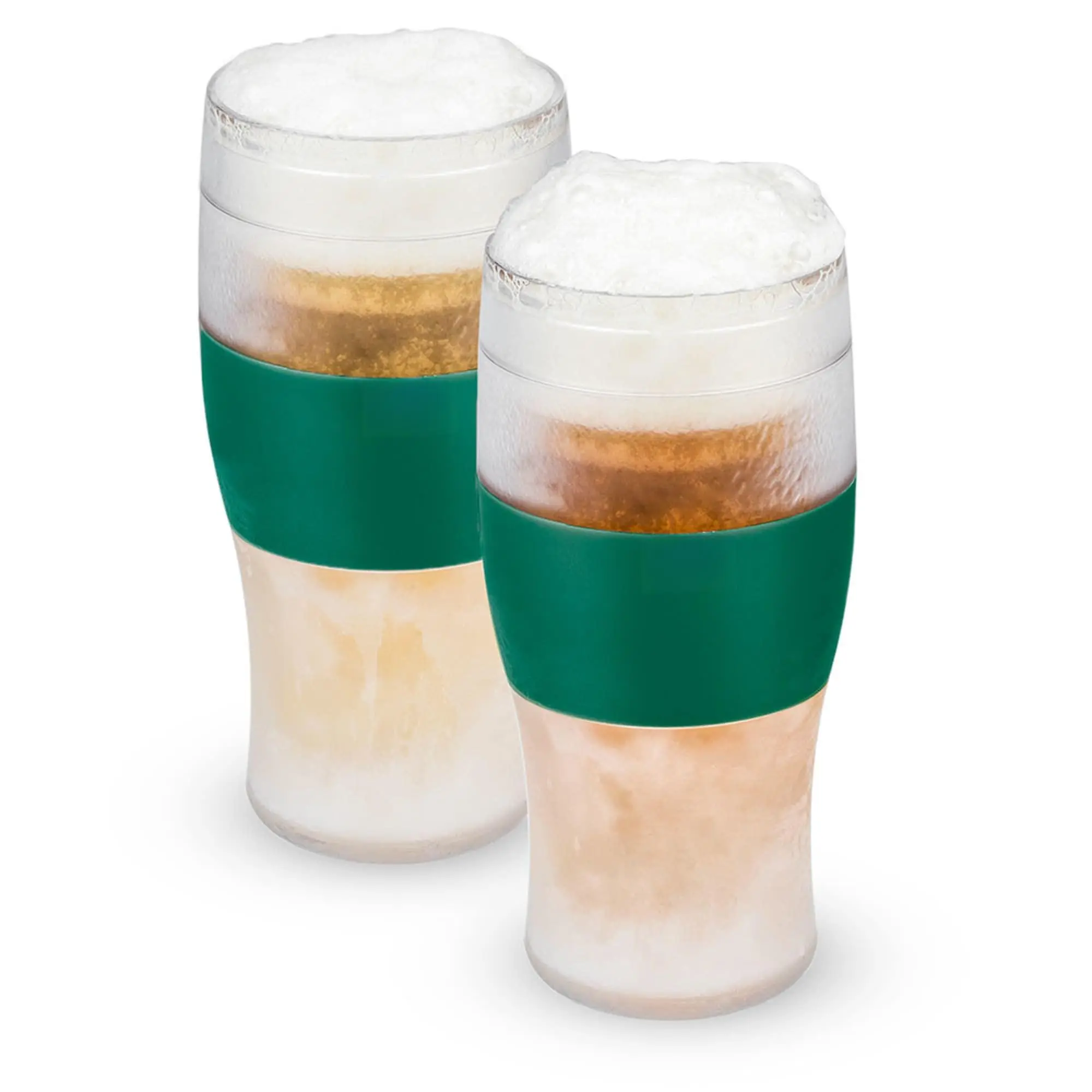Freeze  Frozen Mugs Freezable Pint Set Beer Keep Your Drinks Cold Double Walled Insulated Glasses Tumbler For Iced Coffee 16oz Of 2 Green