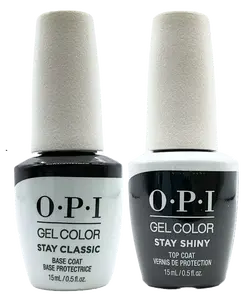 OPI Gelcolor Gel Nail Polish - GC001 / GC003 - Stay Classic Base Coat & Stay Shiny Top Coat DUO Set