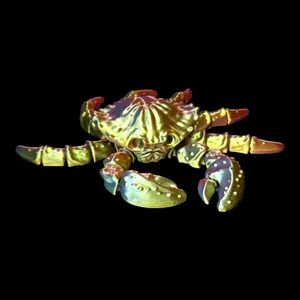 Articulated Crab Figurine with Iridescent Finish Fully Articulated Legs Premium 3D Craftsmanship Perfect Desk Decor Gift Worthy Unique Ocean Lover Collectible