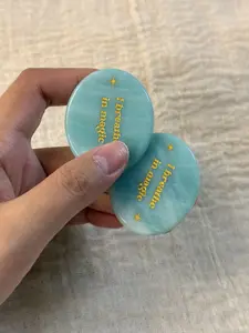 Original natural mineral Amazonite Palm Stone Home decorative items Mindfulness Healing Ore Positive statement