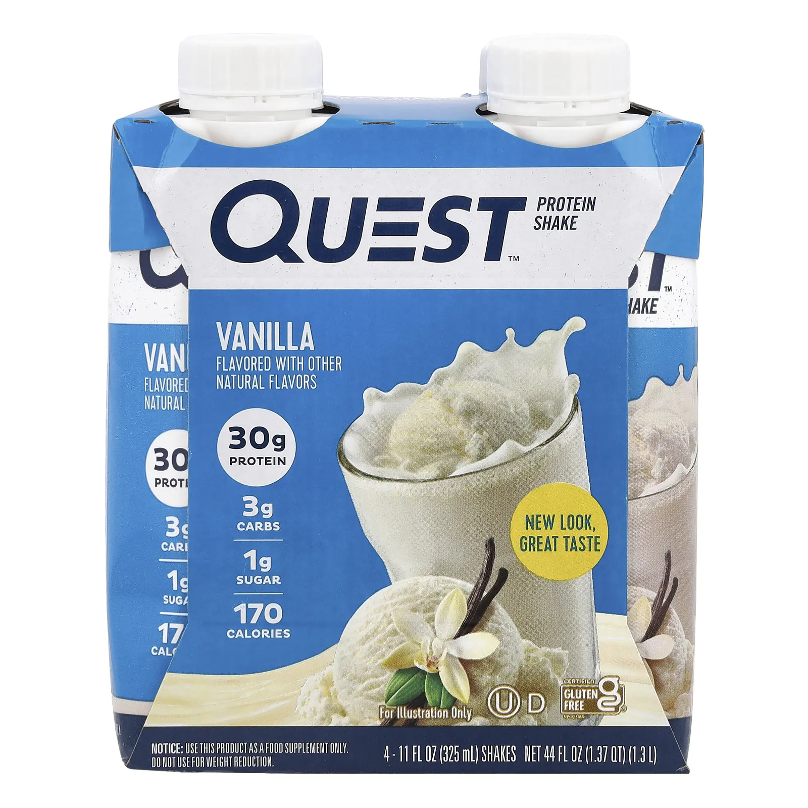 Quest Nutrition Protein Shake, Vanilla, 4 Shakes, 11 fl oz (325 ml) Each Quest Nutrition Protein Shake, Vanilla, 4 Shakes, 11 fl oz (325 ml) Each