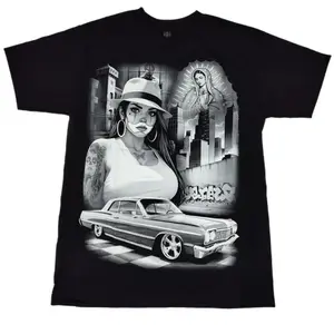 Clown Girl LowRider T Shirt Cotton Menswear Tshirt Streetwearmen gifts,graphic tees