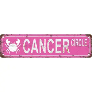 Cancer Star Sign Zodiac Sign Vintage Metal Tin Sign, Street Signs,Home Room Wall Bathroom Bar Cafe Garage Decor 16"x4"