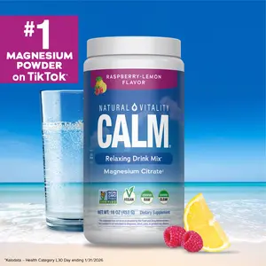 CALM Relaxing Drink Mix - Anti Stress Drink Mix - With Ionic Magnesium Citrate - Raspberry Lemon Flavor - 16 oz (453 g) - 113 Servings