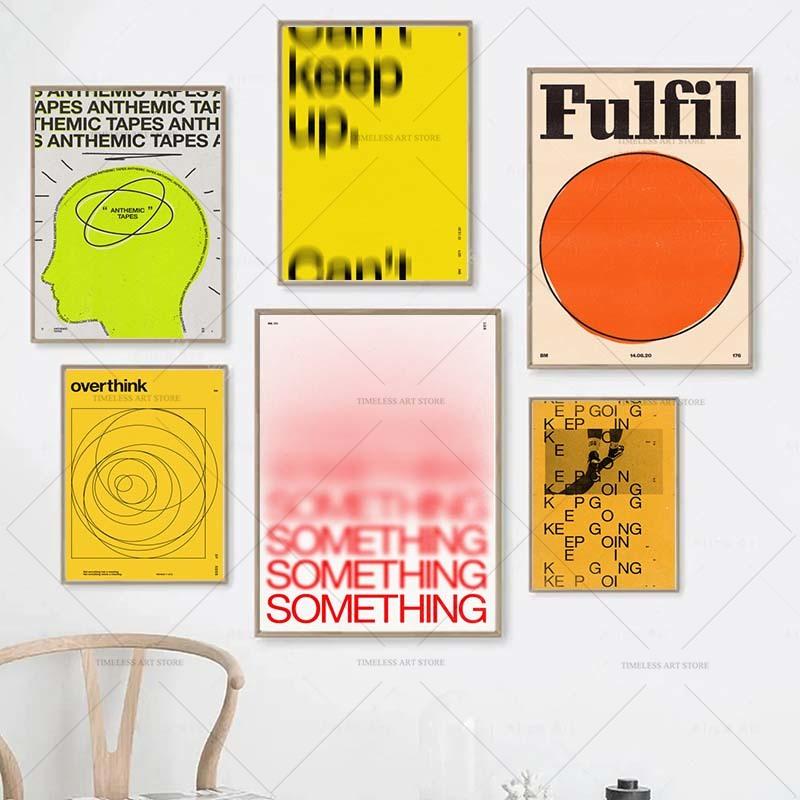 Modern Quotes Posters Retro Inspirational Words Canvas Print Calligraphy Wall Art Canvas Painting for Living Room Home Decor