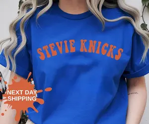 Stevie Knicks Shirt TRENDING New York Basketball Shirt Retro Knicks Tee, Vintage Basketball Fan Shirt, Orange Blue Game Day Shirt
