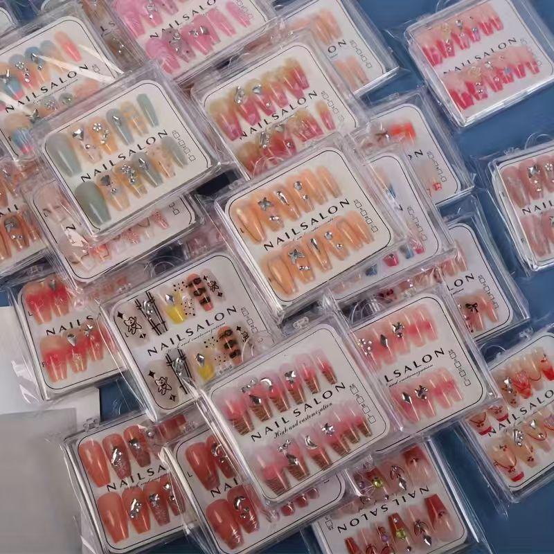 Surprise Box Nail Set, Transferable Nail Art, 288 Premium Fashion Nails, Glossy Finish, Medium Square Shape, Perfect for Daily Wear & Special Occasions