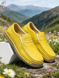 Women's Pink Penny Loafers UK Wide Fit Comfortable Office Casual Shoes, Casual Fashion Shoes, Breathable Lightweight Slip-On Retro Vegan Leather Sneakers Trainers Cushioned Shock-Absorbing Big Size For Women Size 8, Solid Color Shoes