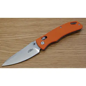 Full Size Folding Pocket Knife Safety Orange Work Knife Deep Carry Clip 8CR13