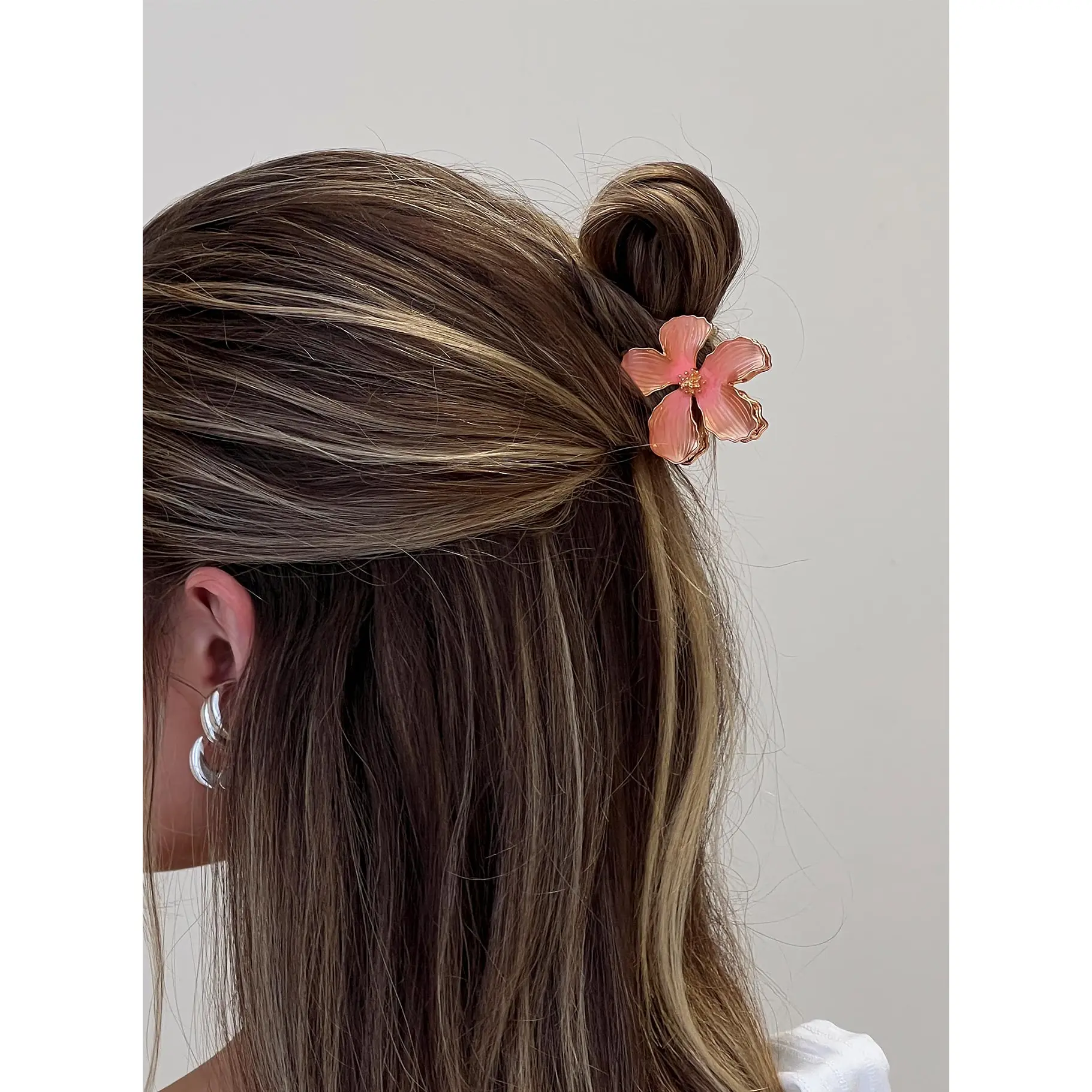 Luhna Floral Claw Clip Orange