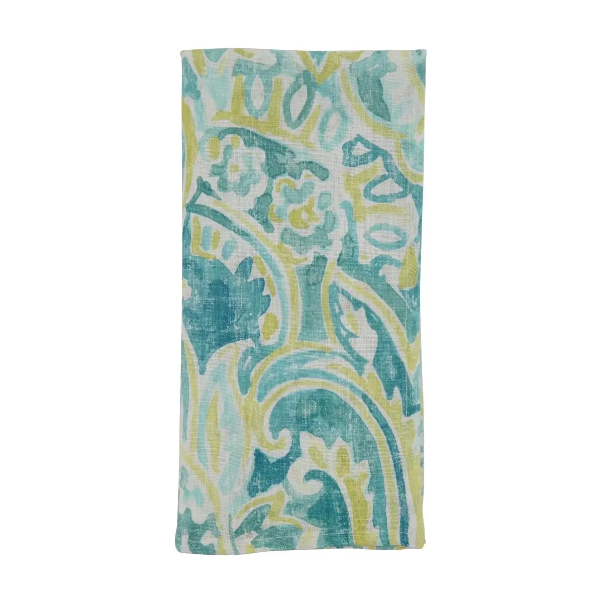 212 MAIN 100% Linen Fabric Table Napkins - 20-in Pastel Square, Distressed Paisley Printed, Set of 4 Kitchen Tableware, 100% Linen Napkins, Printed Napkins