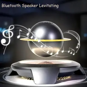 Bluetooth Speaker Magnetic Levitating Saturn Speaker, Floating Bluetooth 5.3 Speaker with LED Night Light, 360° Stereo Sound Wireless Speaker, Unique Tech Gift for Home Office Decor, Futuristic Space Themed Desk Ornament