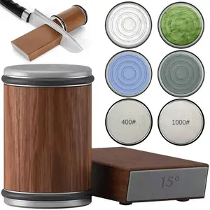 Rolling Knife Sharpener Magnetic Knife Holder Sharpening Stone Kit With 15/20 Degrees Angle Roller Kitchen Whetstone Accessory