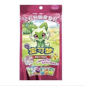 Pokémon TCG Simplified Chinese Trading Card Gem Pack Badge Card Set with Random Gem Bag Theme Badge