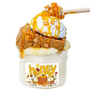 DIY Clay Honey themed slime(7oz) - Thick and Glossy Textured Slime - Handmade Slime - ASMR Slime