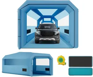 AMERLIFE Inflatable Paint Booth with 950w+550w/1100W+750W Blowers, Upgrade 4-Stage Filters System & Peak Roof, Portable Paint Booth with PVC Windows for DIY, Mobile Detailing, Auto Refinish