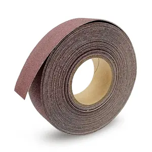 25mm X 236.22 Inch Abrasive Roll, Heavy Duty Continuous Oxide Sandpaper Compatible with Belt Sander, Ideal for Woodworking, Metal Polishing, Car Detailing