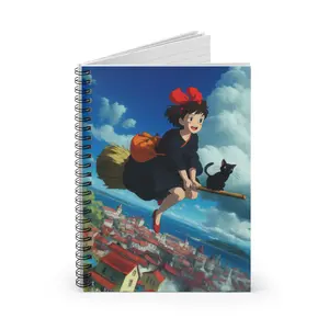 Everything's Ghibli Studio - Kiki's Delivery Service Spiral Notebook - Ruled Line - Holiday Christmas Birthdady Gift for Fans