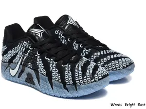Black and Light Blue Low-Top Basketball Sneakers with Textured Overlay and ZoomX Cushioning