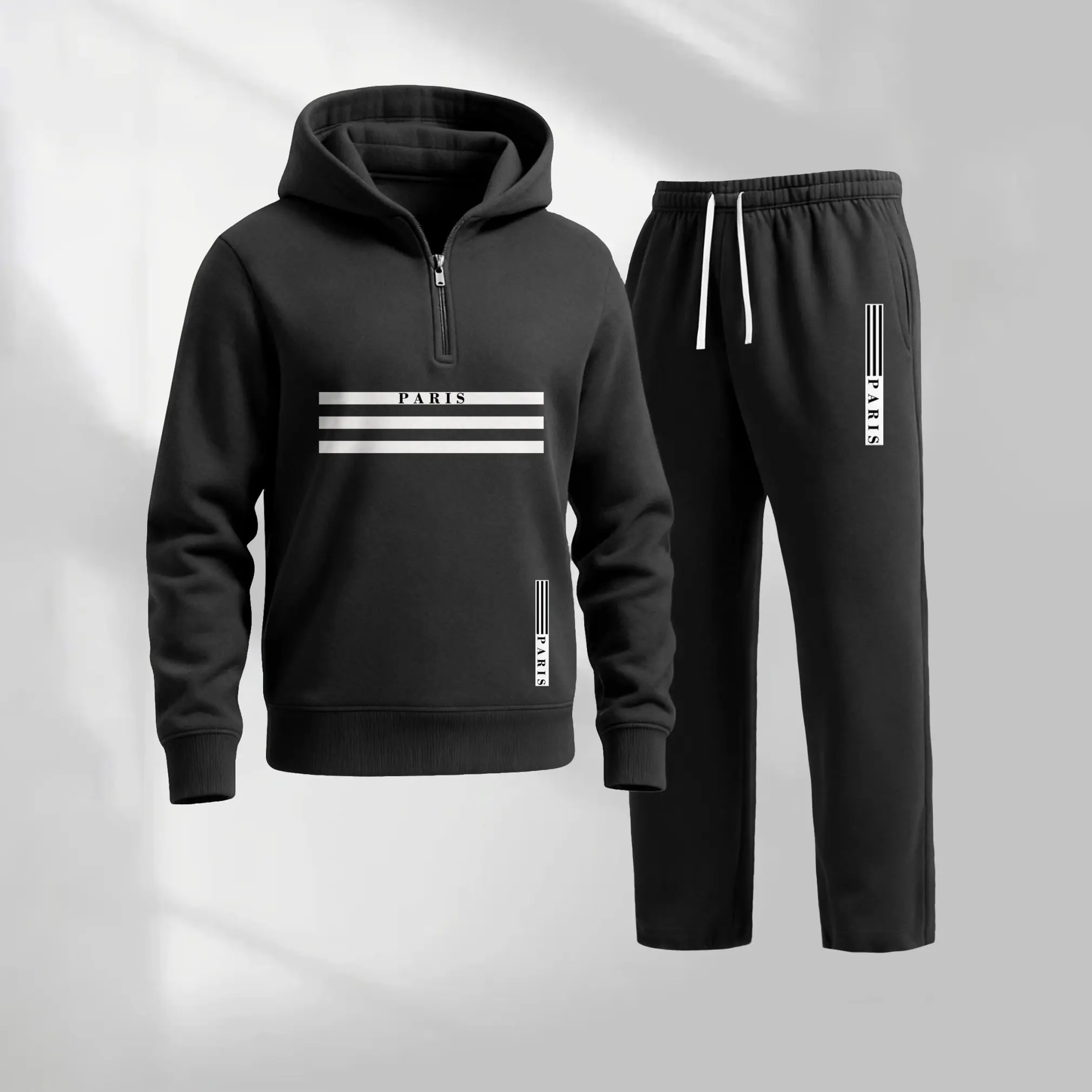 Men's 2-Piece Tracksuit, Casual Letter Print Hoodie and Jogger Set, Loose-Fitting Polyester Sweat Suit with Drawstring Pockets, Machine Washable Leisure Wear, Male, Minimalist, Long Sleeve, Sporty Chic, Daily Wear