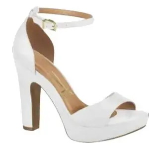 Vizzano Elegant High Heel Sandals - Classy White Ankle Strap Adjustable Gold Buckle Comfortable Cushioned Sole for Formal Events & Evening Wear - Ballroom