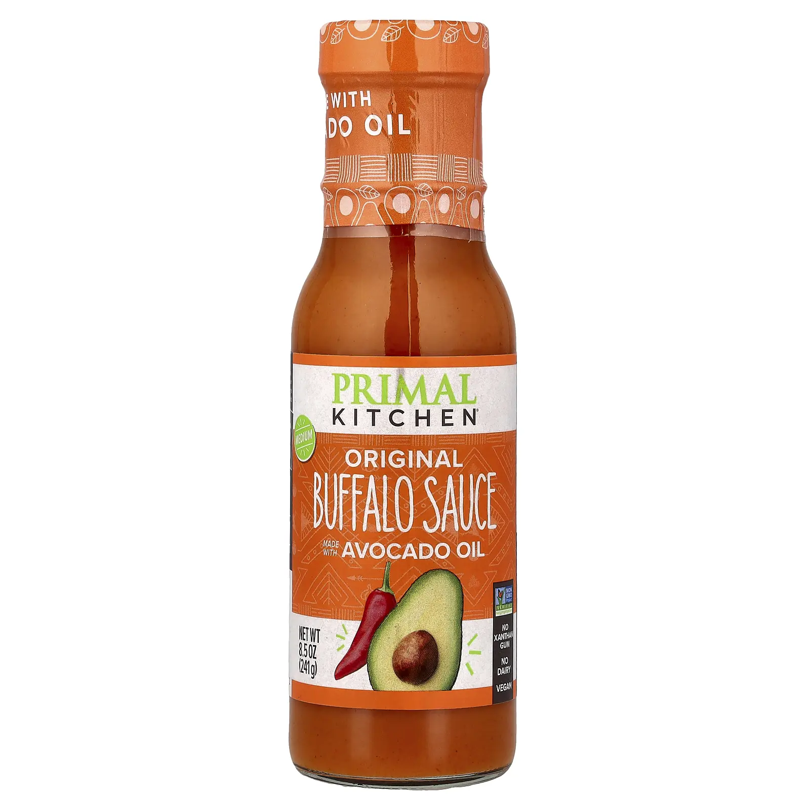 Primal Kitchen Original Buffalo Sauce, Medium, 8.5 oz (241 g)