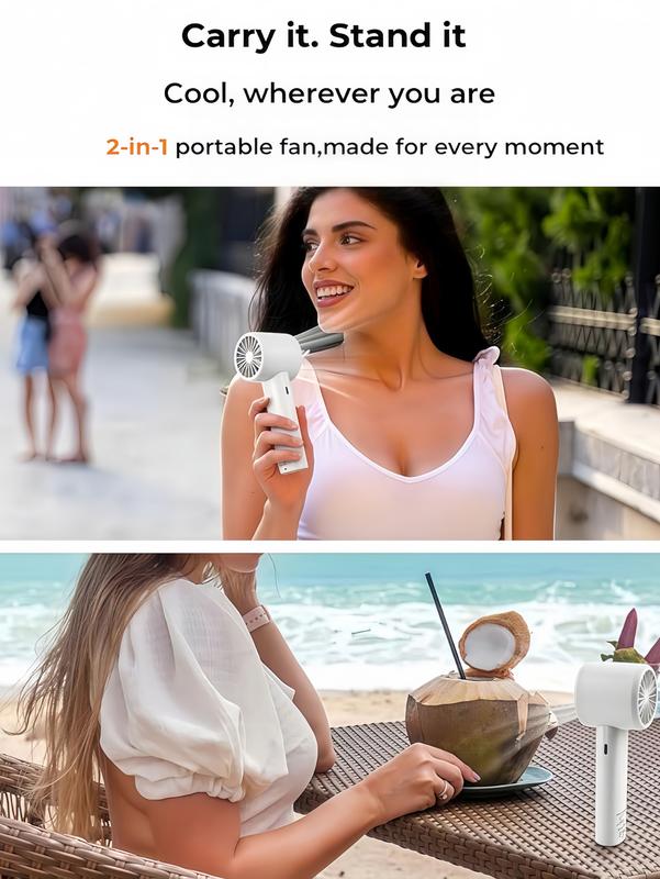 LMMAKE Handheld Turbo Fan 120 Speeds USB Rechargeable with Digital Display 1800mAh Battery Quiet Airflow for Camping Travel Home Office Compact Portable Personal Fan