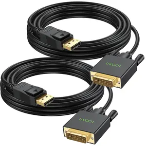 4K DisplayPort to DVI Cable 10ft 2-Pack, DP to DVI Display Cable Cord Male to Male for Computer, PC, Monitor, TV, Projector and More