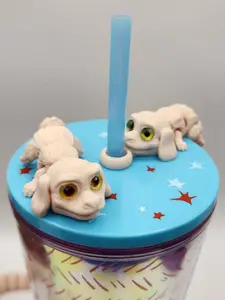 3D Printed Falkor Dragon Fidget Toy – Articulated Poseable Desk Pet | Mini, Medium & Long | Straw Topper & Keychain