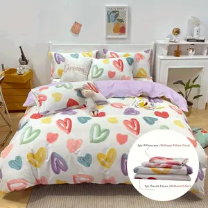 Heart Print Bedding Set, 1 Count Duvet Cover & Pillowcase without Filler, Soft Comfortable Bedding Set for Home Bedroom