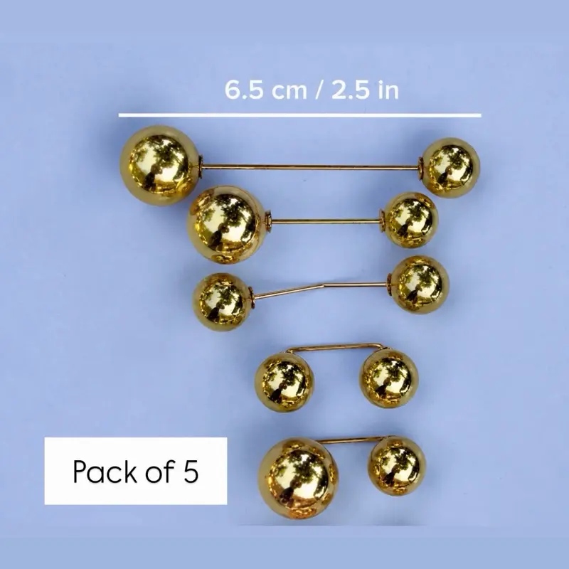 Gold Styling Pin Set of 5 | Elegant Brooch for Blouses & Tops | No-Tuck Shirt Clip